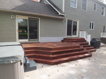 all ipe deck with stadium stairs after